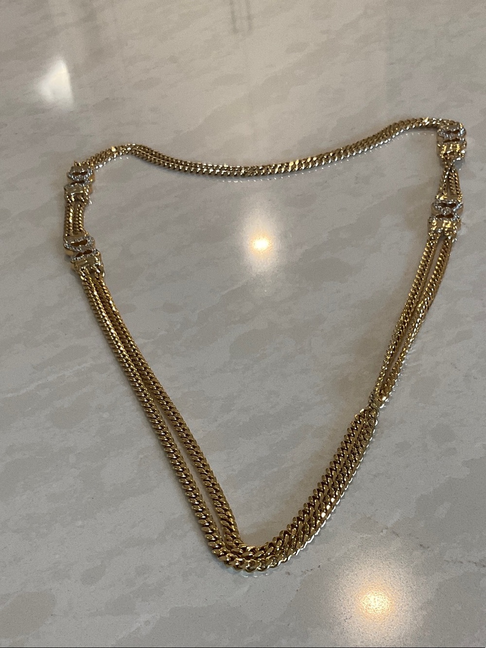 Gold Tone Women's Multi-Strand Chain Necklace - Unbranded
